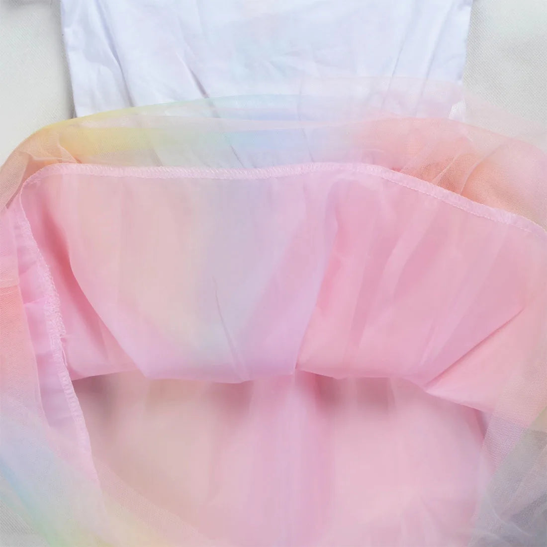 Girls' K-Pop Hunters "Chibi Rainbow" Princess Dress: Flying Sleeve Tutu with Star Sequins