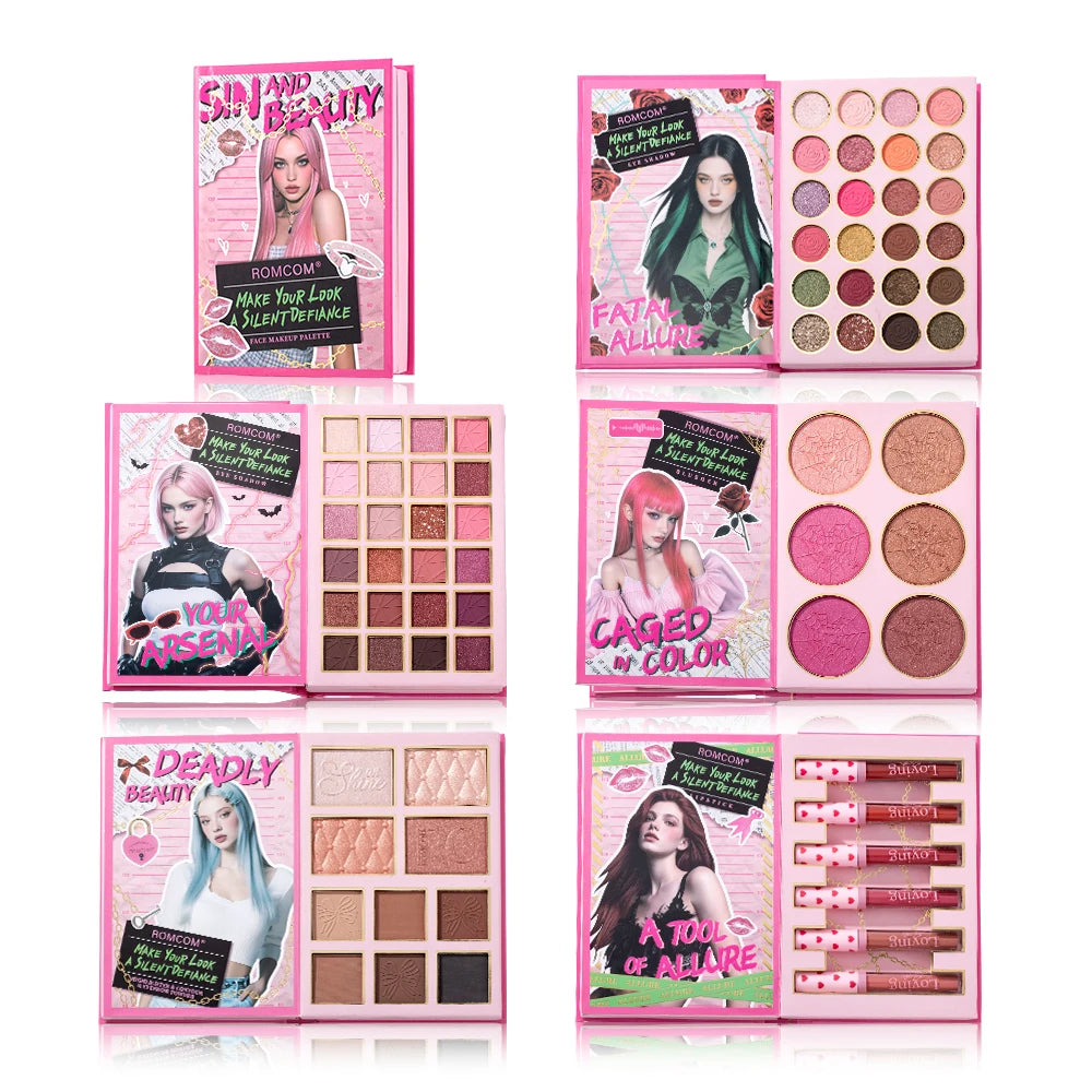 5-Page Makeup Palette with 70 Colors: 48 Matte & Shimmer Eyeshadows, 6 Lip Colors, 6 Blushes, and 10 Contour Shades - The Perfec