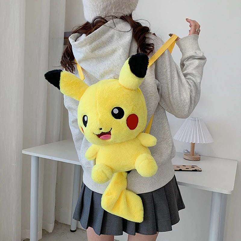 Pokémon Eevee Pikachu Plush Toys Knapsack Charmander Plushie Anime Backpack Birthday Pokemon Snorlax Gift for Kids Xmas Bag