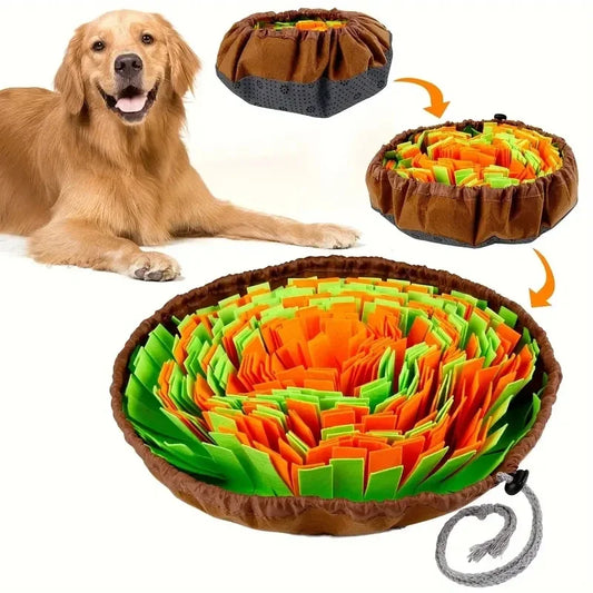 Washable Felt Pet Sniffing Pad Foldable Dog Nosework Feeding Mat Toy Dog Training Natural Foraging Snuff Mat