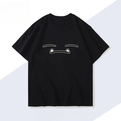 Pokémon Handheld Game Snorlax T-shirt Summer New Men's and Women's Japanese Harajuku Trend Loose Casual Short-sleeved Top