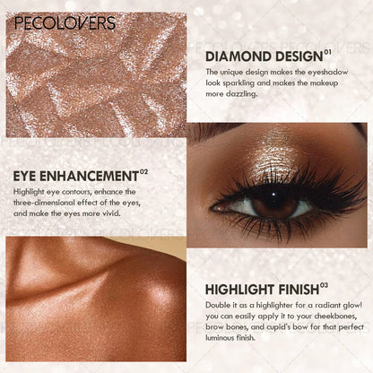 1PC Chameleon Eyeshadow Powder - Vibrant Pink Highlighter, Mashed Potato Texture, Long-Lasting Shimmer
