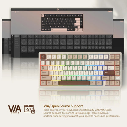 Womier RD75 75% Wireless Mechanical Keyboard Quick Release Aluminum Custom QMK/VIA Tri-Mode Hot Swappable Keyboard