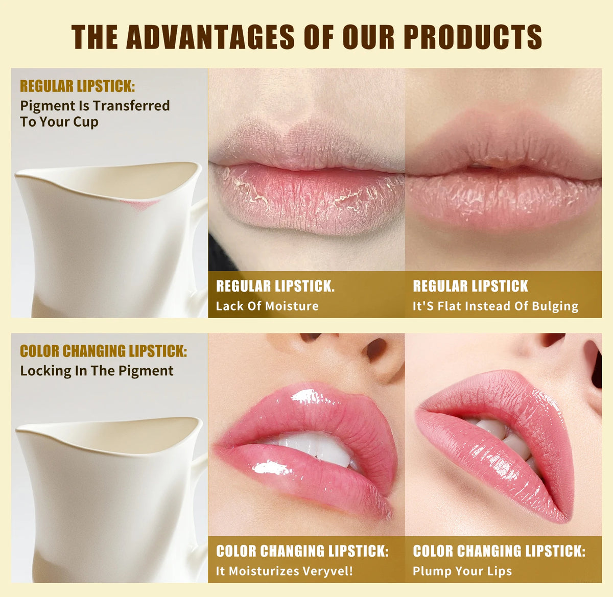 Hellokiss Crystal Color-changing Petal Lipstick for Women Moisturizes long-lasting and non-sticky cup lip balm