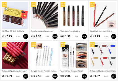 HAOZHUANG  Waterproof Long Lasting Eyebrow Pencils with Soft Brush Eyebrows Makeup Tool Permanent Makeup Tattoo Accessories