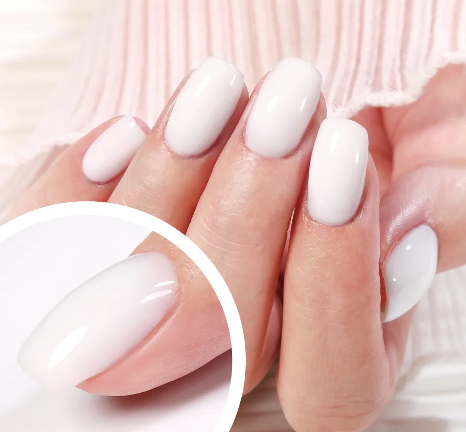 BORN PRETTY Milky Pink Rubber Base Gel Nail Polish Glitter 15ml Semi-Permanent Varnish Soak Off Self Leveling UV LED Gel