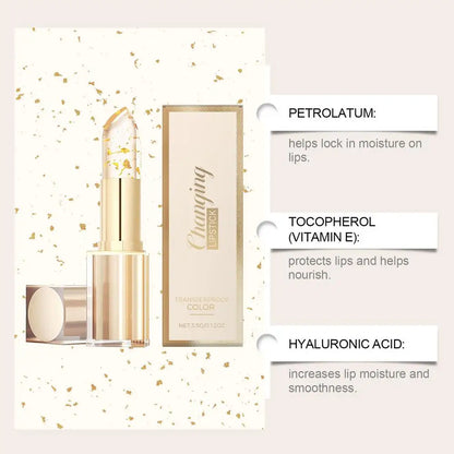Gold Foil Temperature Color Changing Lipstick: Hydrating Lip Repair & Glossy Shine