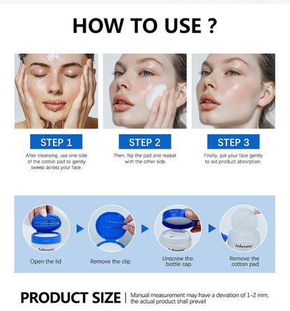 lakerain 0-PORE Toner Pads: Lactic Acid & Panthenol Exfoliating Treatment (80 Pads)