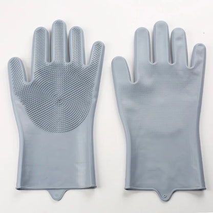 2-Piece Silicone Pet Grooming Gloves: 3-in-1 Bathing, Deshedding & Massage Set