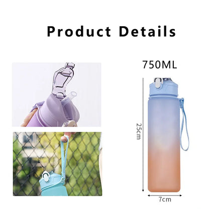 750ml Roblox Cartoon Large Capacity Gradient Color Straw Bottle Camping Drinking Tools Student Game Periphery Plastic Sports Cup