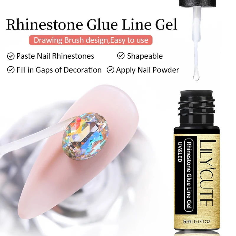 LILYCUTE 5ml Super Bright Silver Metallic Painting Liner Gel Nail Polish Drawing Stripe Graffiti Mirror Pull Line UV Gel Varnish