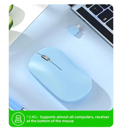 Lenovo Wireless Bluetooth Mouse 2.4G Dual Mode Type-C Charging Silent Ergonomic Portable Laptop Office Gaming Universal Mouse