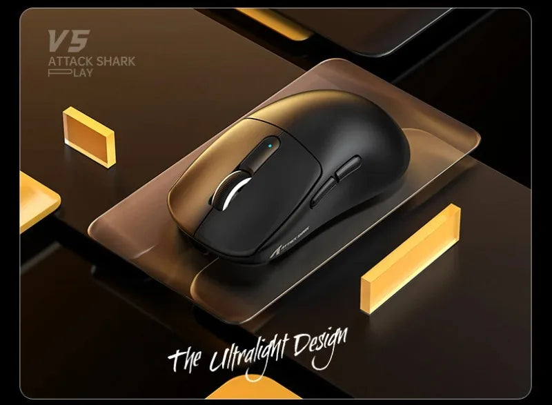 ATTACK SHARK V5 Wireless Gaming Mouse 3-Mode Ultra-Lightweight PAW3950MAX 8KHz Polling Rate For PC Gamer Accessories Gift