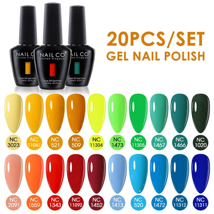 NAILCO 15ml Gel Nail Polish Set 30pcs/Lot Gel Polish Nail Soak Off UV LED Semi-Permanent Varnishes Nail Art Salon Free Shipping