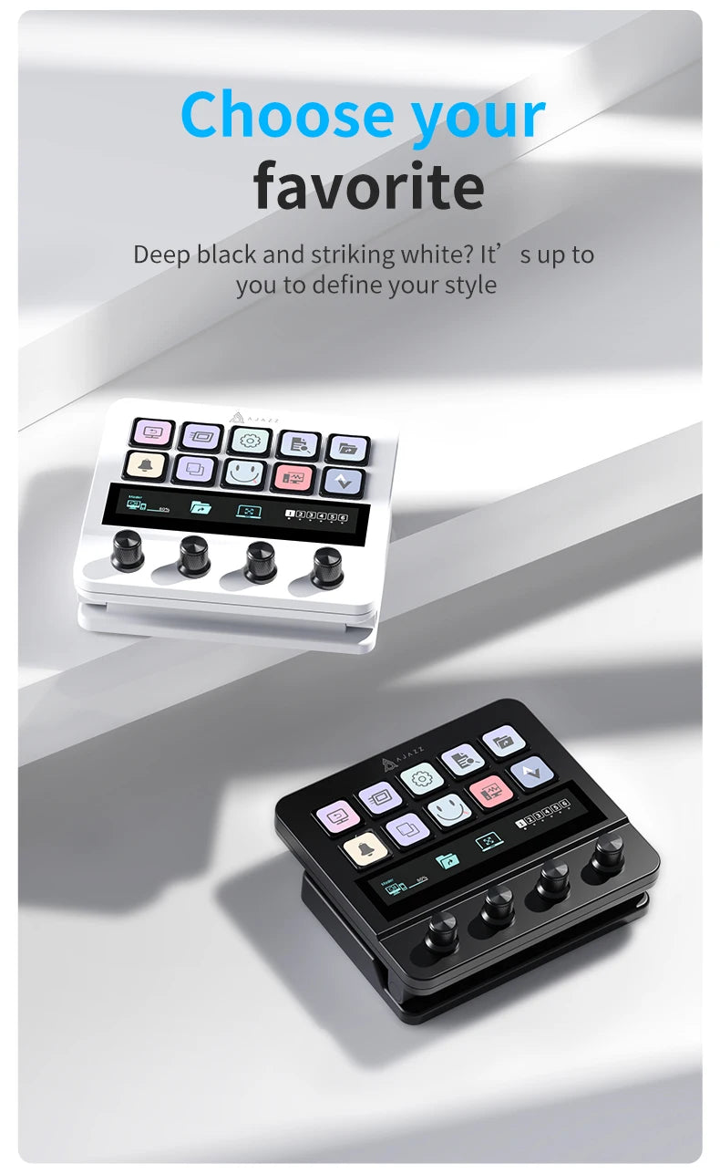 Ajazz AKP05 Mechanical Macro Keyboard Multi-Function Desktop Assistant for Office and Gaming, Easy-to-Use Multimedia Controls