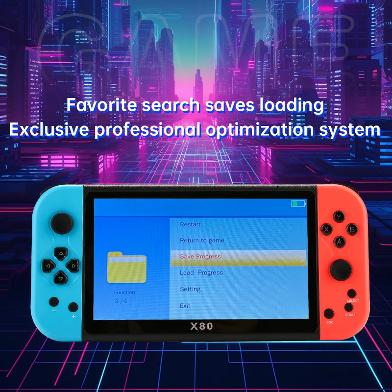 Coopreme X80 Portable Game Console 7-inch HD Large Screen Arcade PS1 Emulator Multi-function Nostalgia Classic PSP Handheld Game