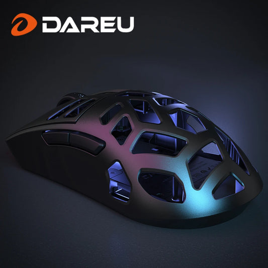 DAREU Al-mg Tri-mode 8Khz PBT Wireless Gaming Mouse Quick Charge PAW3950 30000 DPI Lightweight for PC Gamer