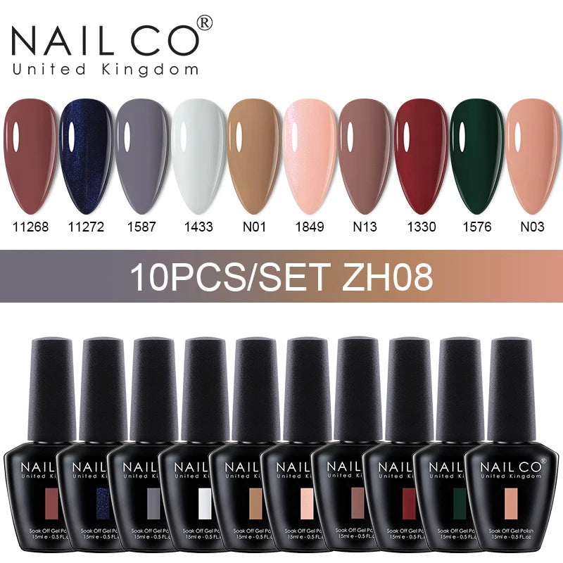 NAILCO 15ml Gel Nail Polish Set 30pcs/Lot Gel Polish Nail Soak Off UV LED Semi-Permanent Varnishes Nail Art Salon Free Shipping