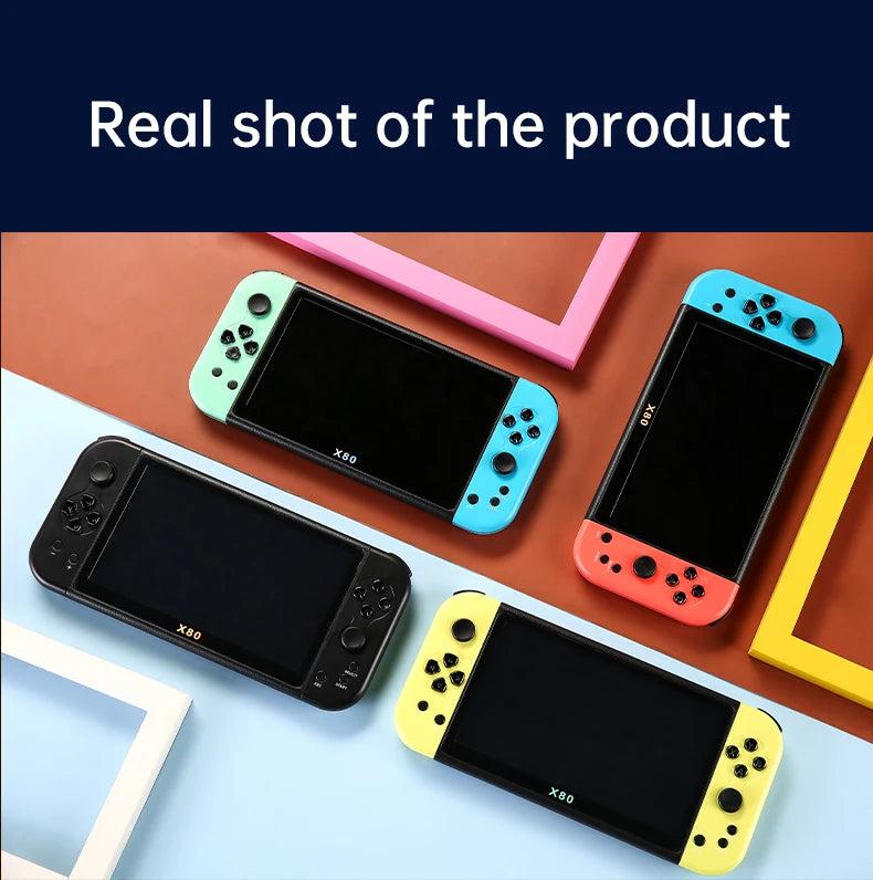 Coopreme X80 Portable Game Console 7-inch HD Large Screen Arcade PS1 Emulator Multi-function Nostalgia Classic PSP Handheld Game