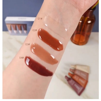 Vanilla Beige Lip Balm Moisturizing Transparent Lipstick Set Smooth Soft Tube Mirror Lip Gloss Lip Makeup
