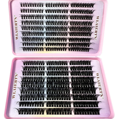 Faux Mink Eyelashes 540Cluster C Curled 9-16mm Mixed Natural Eyelash Extension 3D Russian Strip Personal Eyelash Makeup Tool