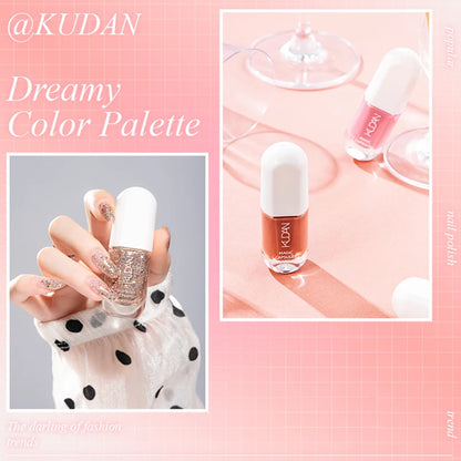 KUDAN Dark Burgundy Nail Polish, Alcohol-Free - Long-Lasting Formula Quick Drying Without Lighting, Glossy And Shiny Surface