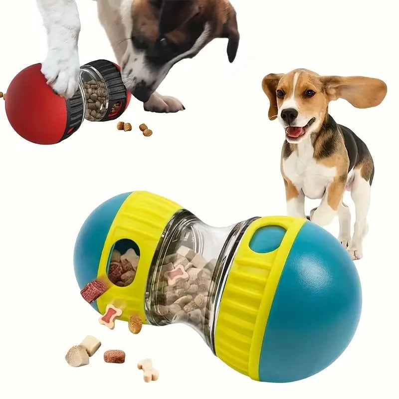 Interactive Dumbbell Dog Treat Dispenser: IQ Training Slow Feeder & Boredom Buster
