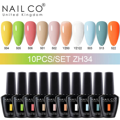 NAILCO 15ml Gel Nail Polish Set 30pcs/Lot Gel Polish Nail Soak Off UV LED Semi-Permanent Varnishes Nail Art Salon Free Shipping