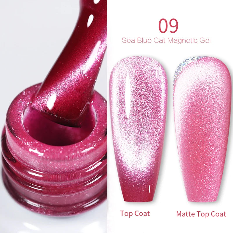 BORN PRETTY Sparkling Glass Bead Cat Magnetic Gel Nail Polish Flash White Spar Red Color Semi Permanent Soak Off UV Gel Varnish