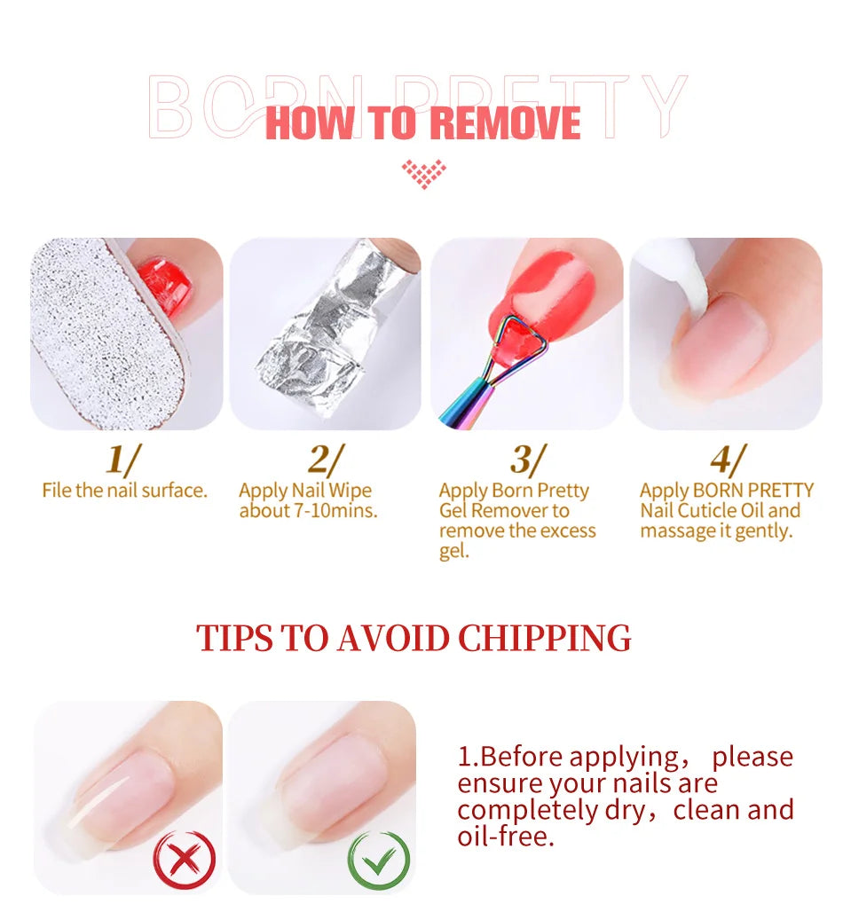 BORN PRETTY Milky Pink Rubber Base Gel Nail Polish Glitter 15ml Semi-Permanent Varnish Soak Off Self Leveling UV LED Gel