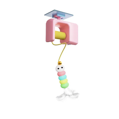 Hanging door-style cat toy self-play boredom relief toy swing hanging elastic feather bell teaser wand cat teasing toy