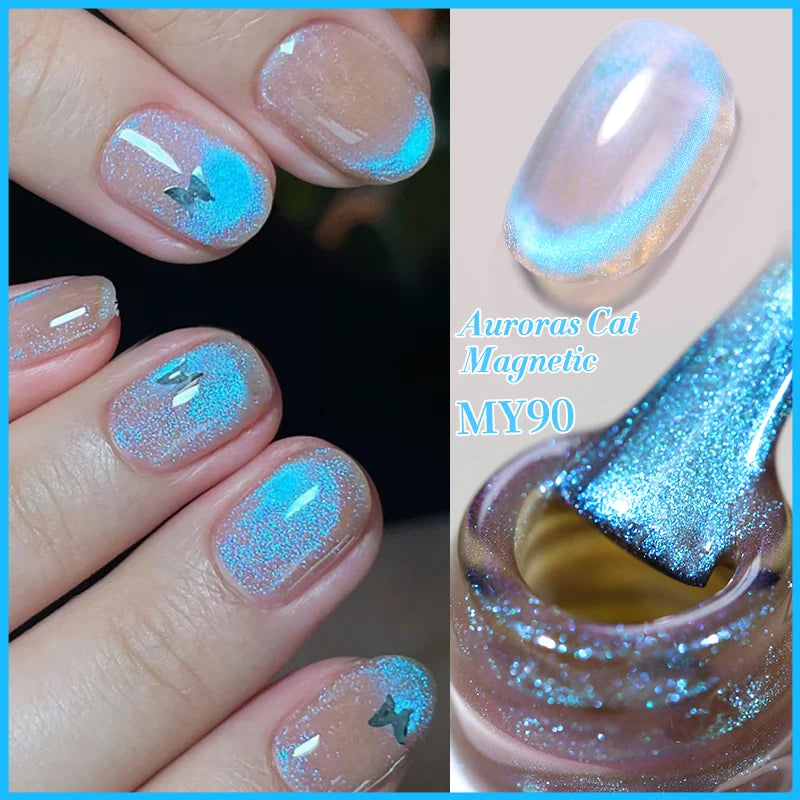BORN PRETTY Sparkling Glass Bead Cat Magnetic Gel Nail Polish Flash White Spar Red Color Semi Permanent Soak Off UV Gel Varnish