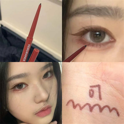 12 Colors Eyeliner Pencil Waterproof Long-lasting Orange Black Brown Easy Wearing Eyeshadow Contour Stick Lying silkworm Makeup