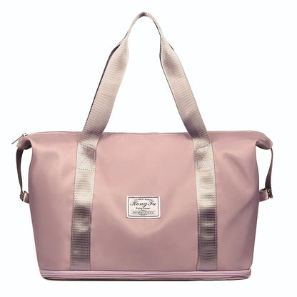 Extendable Women's Large Capacity Storage Luggage Handbag Leisure Travel Duffle Bag Waterproof Nylon Sports and Fitness Handbag