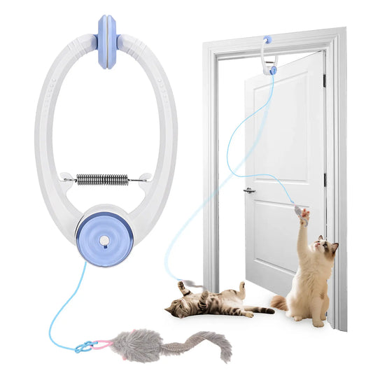 Cat Toys Electric Door Hanging Cat Toy Interactive Cat Toy USB Rechargeable Self Play Toy Retractable Kitten Toys