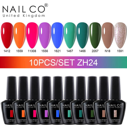 NAILCO 15ml Gel Nail Polish Set 30pcs/Lot Gel Polish Nail Soak Off UV LED Semi-Permanent Varnishes Nail Art Salon Free Shipping