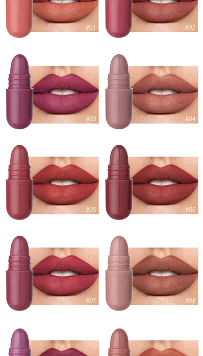 MAGIC CASA 18-Color Capsule Lipstick Set - Mini Matte, Long-lasting, Waterproof, Non-transfer，Soft matte finish