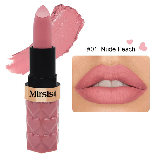 Velvet Matte Lipstick Non Transfer Waterproof Highly Pigmented Longwear Nude Peach Brown Cherry Tones Smooth Lip Makeup