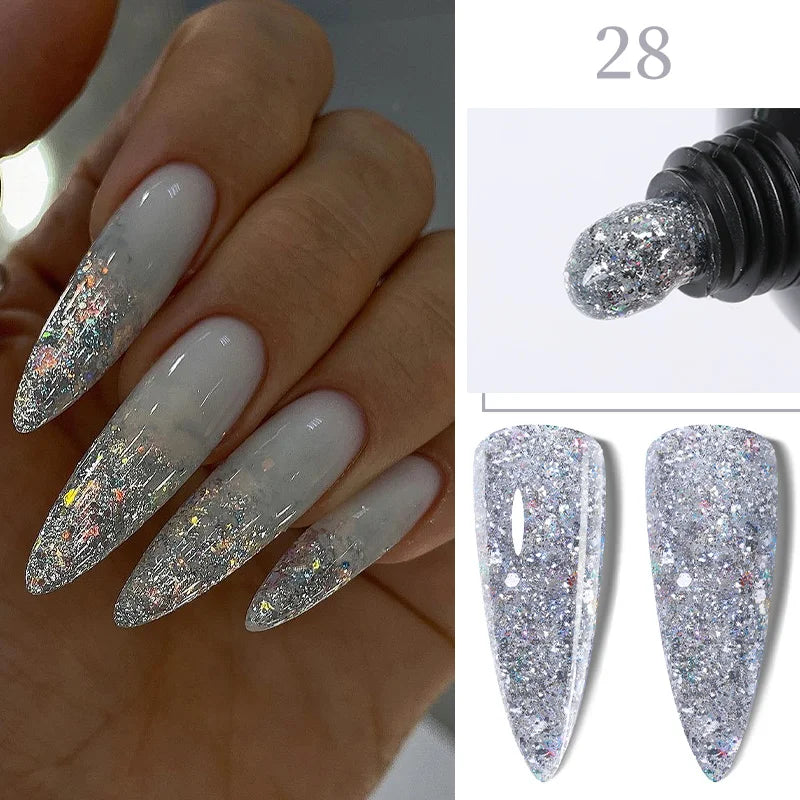 LILYCUTE 15ML Quick Extension Gel Nail Polish Nude Milk White Color Finger Prolong Acrylic Crystal Construction Hard Gel Varnish