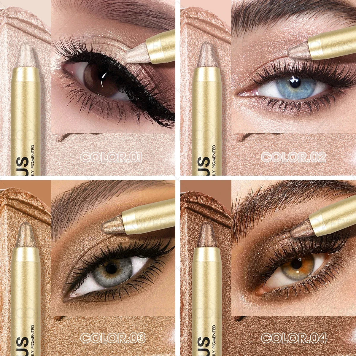 1PC Shimmer Glitter Contouring Eyeshadow Pencil - Double-headed Lazy Eyeshadow Stick, Ideal Gift for Women