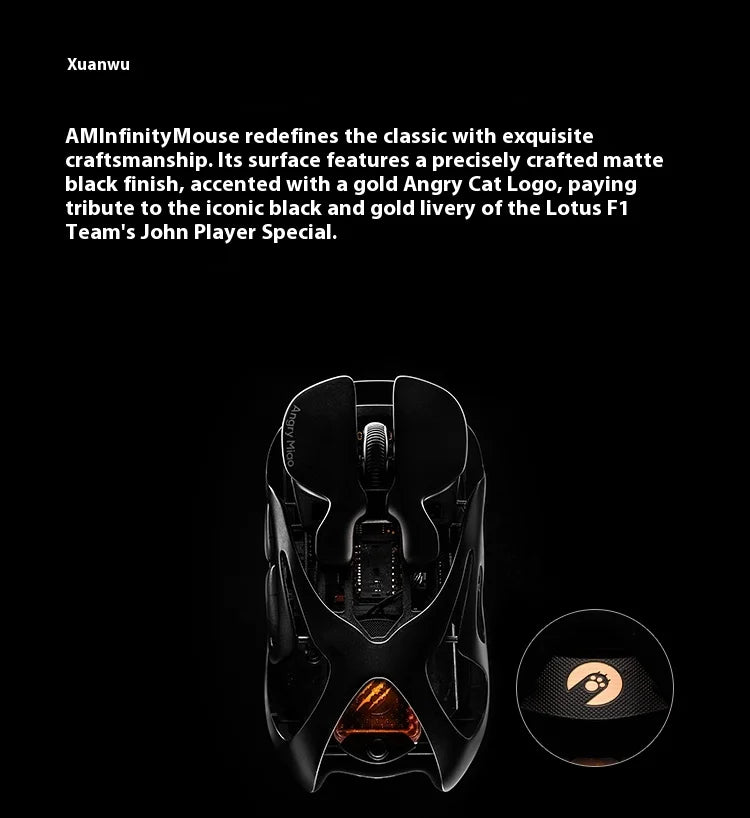 Angry Miao AM Infinity Mouse Tri Mode Wireless Mouse Paw3950 8000Hz Lightweight Hollow Out Magnalium Gaming Mice PC Accessories