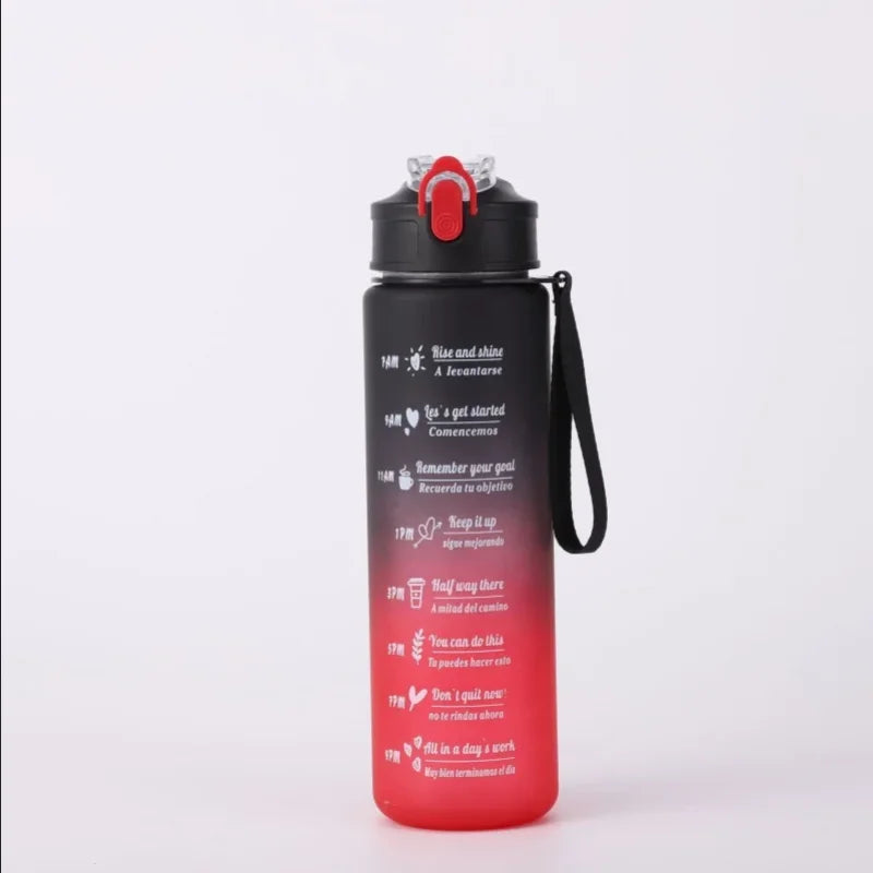 Sports Water Bottle with Time-Tracking Straw Leak Proof Locking Flip Cover for Easy Carry Ideal for Outdoor Adventures