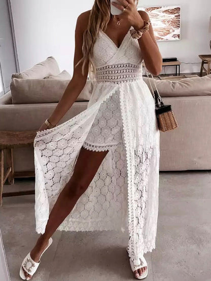 Summer White Dress For Woman 2025 Trendy Casual Beachwear Cover-ups Outfits New Boho Hippie Chic Long Maxi Dresses Elegant Party