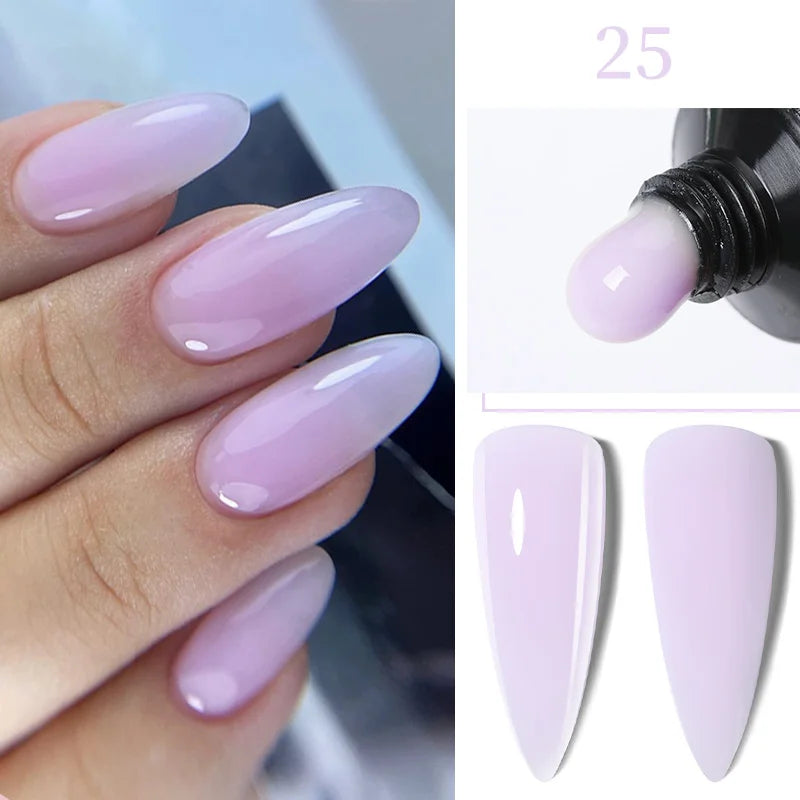 LILYCUTE 15ML Quick Extension Gel Nail Polish Nude Milk White Color Finger Prolong Acrylic Crystal Construction Hard Gel Varnish