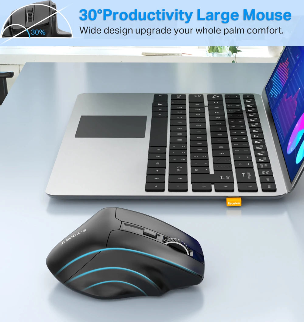 E-YOOSO X-31 Pro USB Gaming Large Mouse Support Bluetooth 2.4G Wireless PAW3212 4800 DPI for gamer Mice computer laptop PC