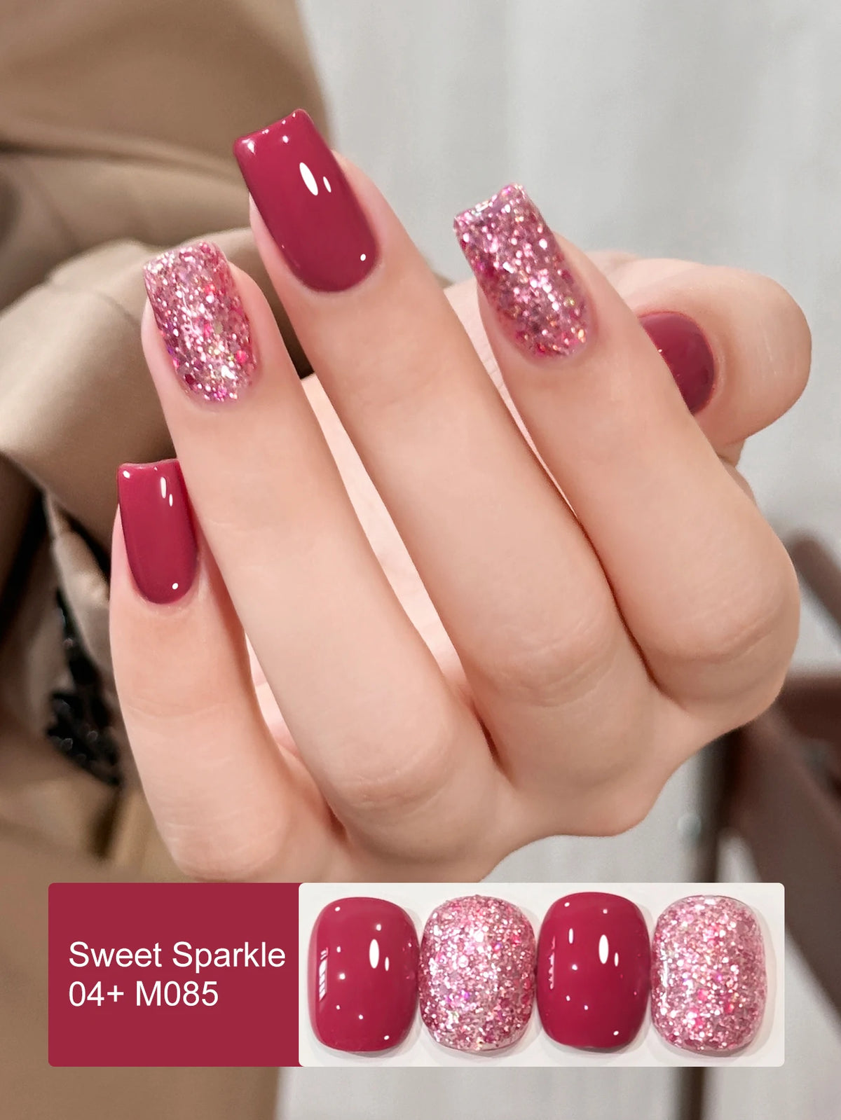 2/16pcs Nail Art Candy Sequins Solid Color Nail Polish Gel Set, Color Sequins with Solid Color Shiny Gloss Nail Art DIY