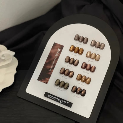 SUUSEEGEL 2025 Autumn Winter Collection 10 Colors Brown Moonlight Cat Eye Gel Set HEMA-free TPO-free Non-toxic Uv Gel Wholesale