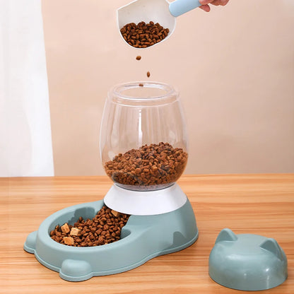 HOOPET 2025 New Cat Bowl 3 Colors Pet Automatic Feeder Dog Drinking Bowl Dispenser for Puppy Cat Food Water Bowl Pet Accessaries