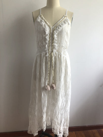 Summer White Dress For Woman 2025 Trendy Casual Beachwear Cover-ups Outfits New Boho Hippie Chic Long Maxi Dresses Elegant Party