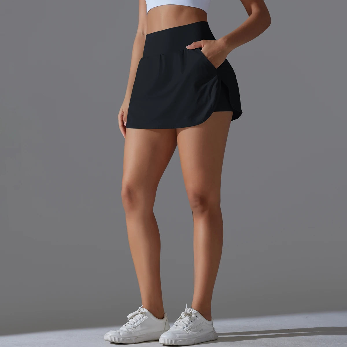Outdoor Sports Yoga Skirt Badminton Tennis Skirt High Waist Breathable Sweat Skirt Active Athletic Yoga Fitness Skirt Short